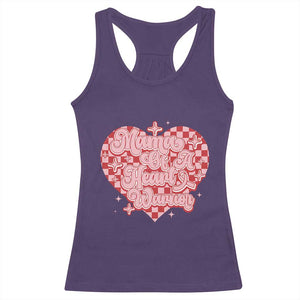 Mama Of A Heart Warrior Racerback Tank Top CHD Awareness Retro Red Checkered Heart TS11 Purple Print Your Wear