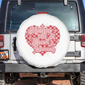Mama Of A Heart Warrior Spare Tire Cover CHD Awareness Retro Red Checkered Heart TS11 No hole White Print Your Wear