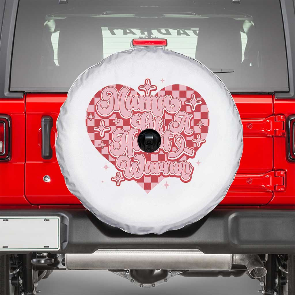Mama Of A Heart Warrior Spare Tire Cover CHD Awareness Retro Red Checkered Heart TS11 White Print Your Wear