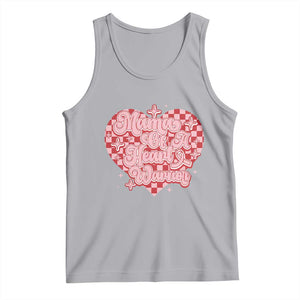 Mama Of A Heart Warrior Tank Top CHD Awareness Retro Red Checkered Heart TS11 Athletic Heather Print Your Wear