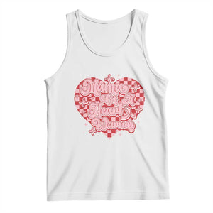 Mama Of A Heart Warrior Tank Top CHD Awareness Retro Red Checkered Heart TS11 White Print Your Wear