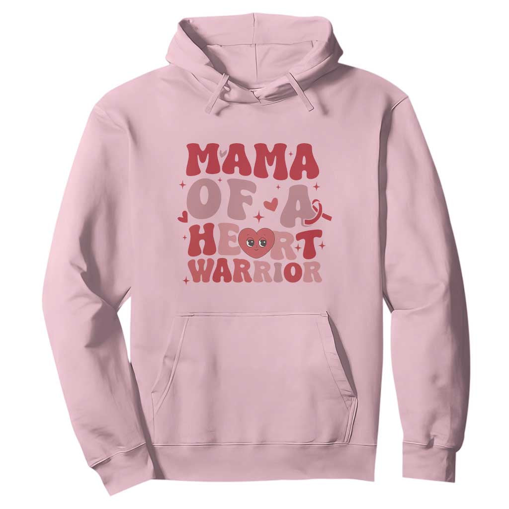 Mama Of A Heart Warrior Hoodie Congenital Heart Disease CHD Awareness TS11 Light Pink Print Your Wear