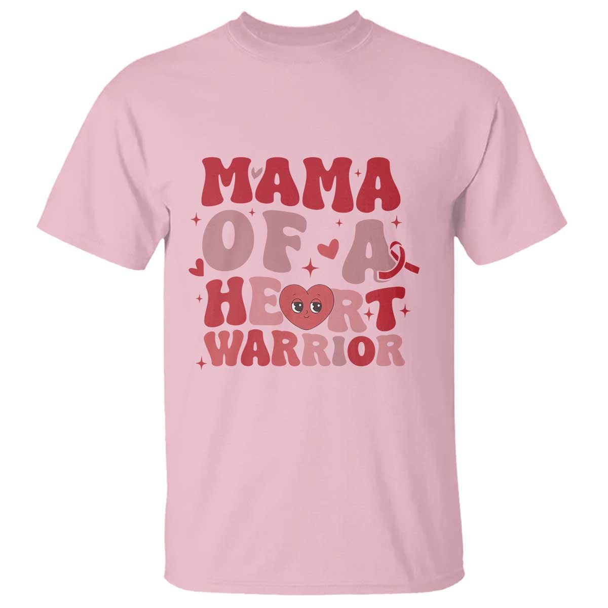 Mama Of A Heart Warrior T Shirt Congenital Heart Disease CHD Awareness TS11 Light Pink Print Your Wear