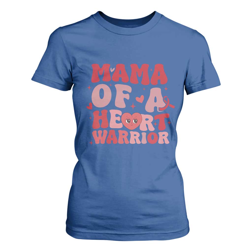 Mama Of A Heart Warrior T Shirt For Women Congenital Heart Disease CHD Awareness TS11 Royal Blue Print Your Wear