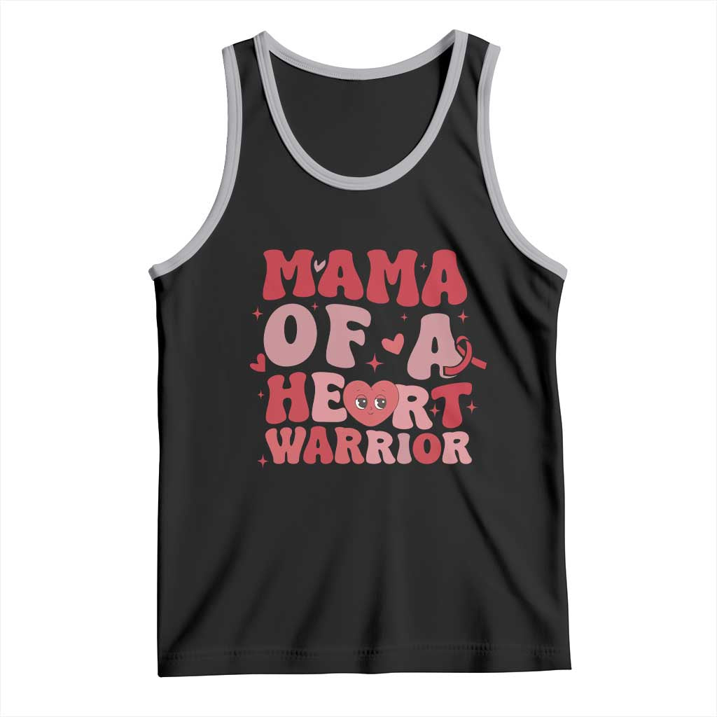 Mama Of A Heart Warrior Tank Top Congenital Heart Disease CHD Awareness TS11 Black Athletic Heather Print Your Wear