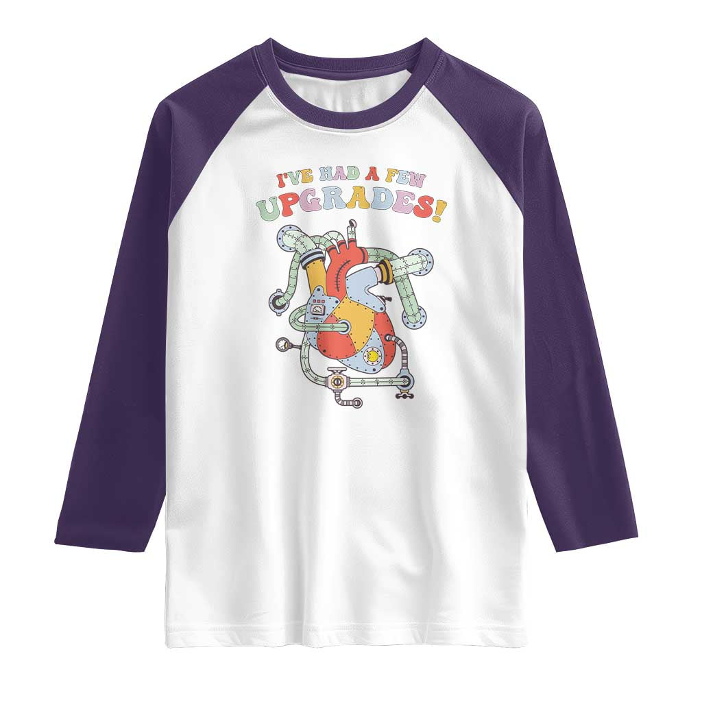 Congenital Heart Disease CHD Awareness Raglan Shirt I've Had A Few Upgrades Mechanic Toy Heart TS11 White Purple Print Your Wear
