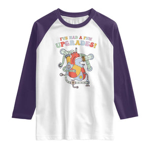Congenital Heart Disease CHD Awareness Raglan Shirt I've Had A Few Upgrades Mechanic Toy Heart TS11 White Purple Print Your Wear