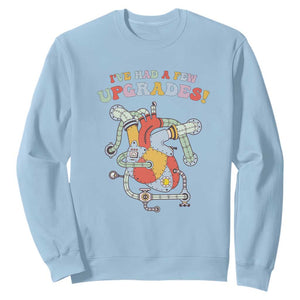Congenital Heart Disease CHD Awareness Sweatshirt I've Had A Few Upgrades Mechanic Toy Heart TS11 Light Blue Print Your Wear