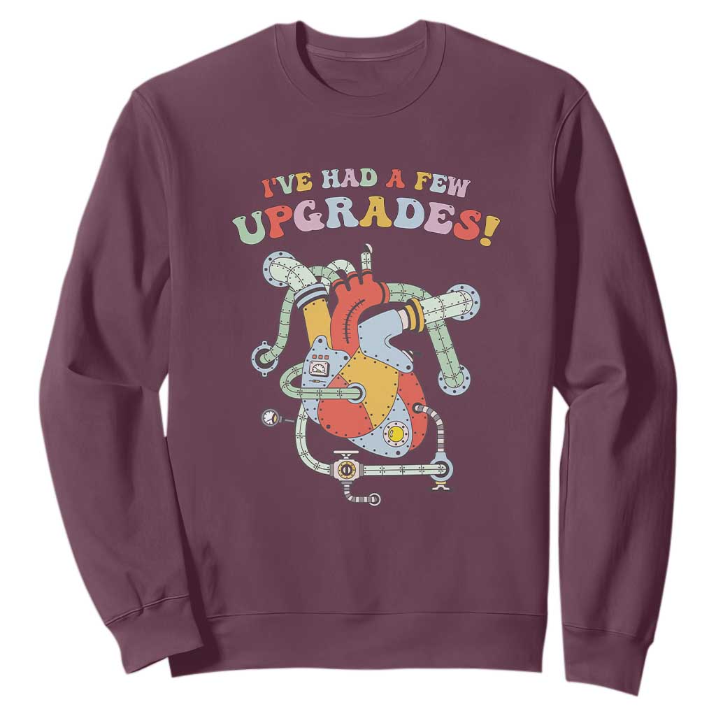 Congenital Heart Disease CHD Awareness Sweatshirt I've Had A Few Upgrades Mechanic Toy Heart TS11 Maroon Print Your Wear