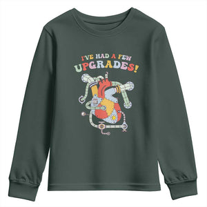 Congenital Heart Disease CHD Awareness Youth Sweatshirt I've Had A Few Upgrades Mechanic Toy Heart TS11 Dark Forest Green Print Your Wear