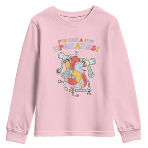 Congenital Heart Disease CHD Awareness Youth Sweatshirt I've Had A Few Upgrades Mechanic Toy Heart TS11 Light Pink Print Your Wear
