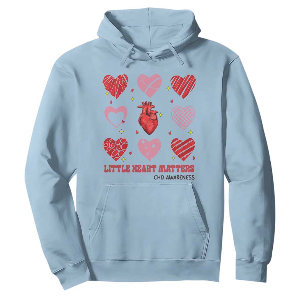 Congenital Heart Disease CHD Awareness Hoodie Little Heart Matters TS11 Light Blue Print Your Wear