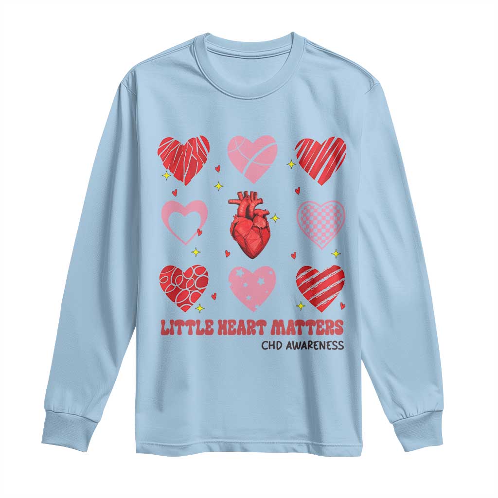 Congenital Heart Disease CHD Awareness Long Sleeve Shirt Little Heart Matters TS11 Light Blue Print Your Wear