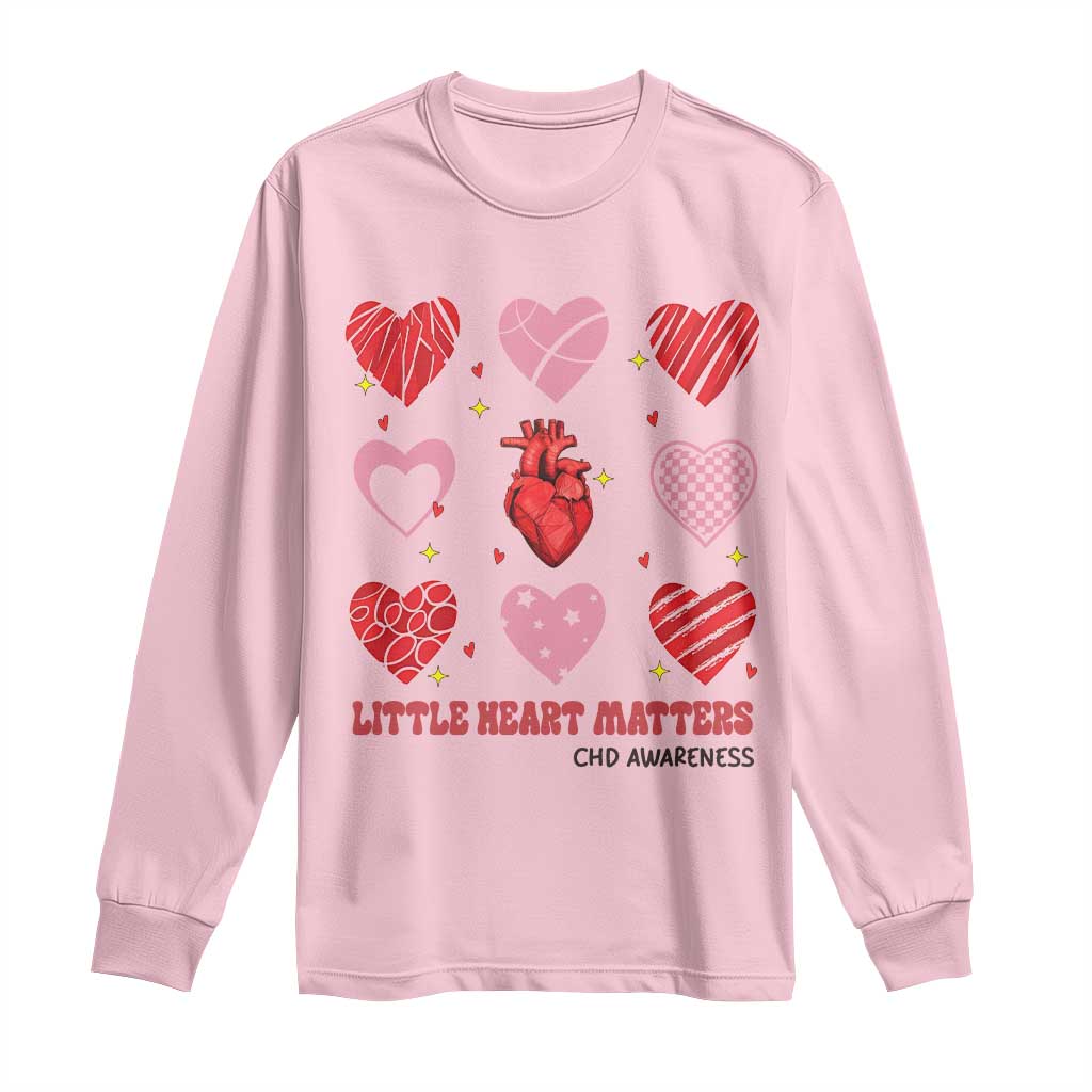 Congenital Heart Disease CHD Awareness Long Sleeve Shirt Little Heart Matters TS11 Light Pink Print Your Wear