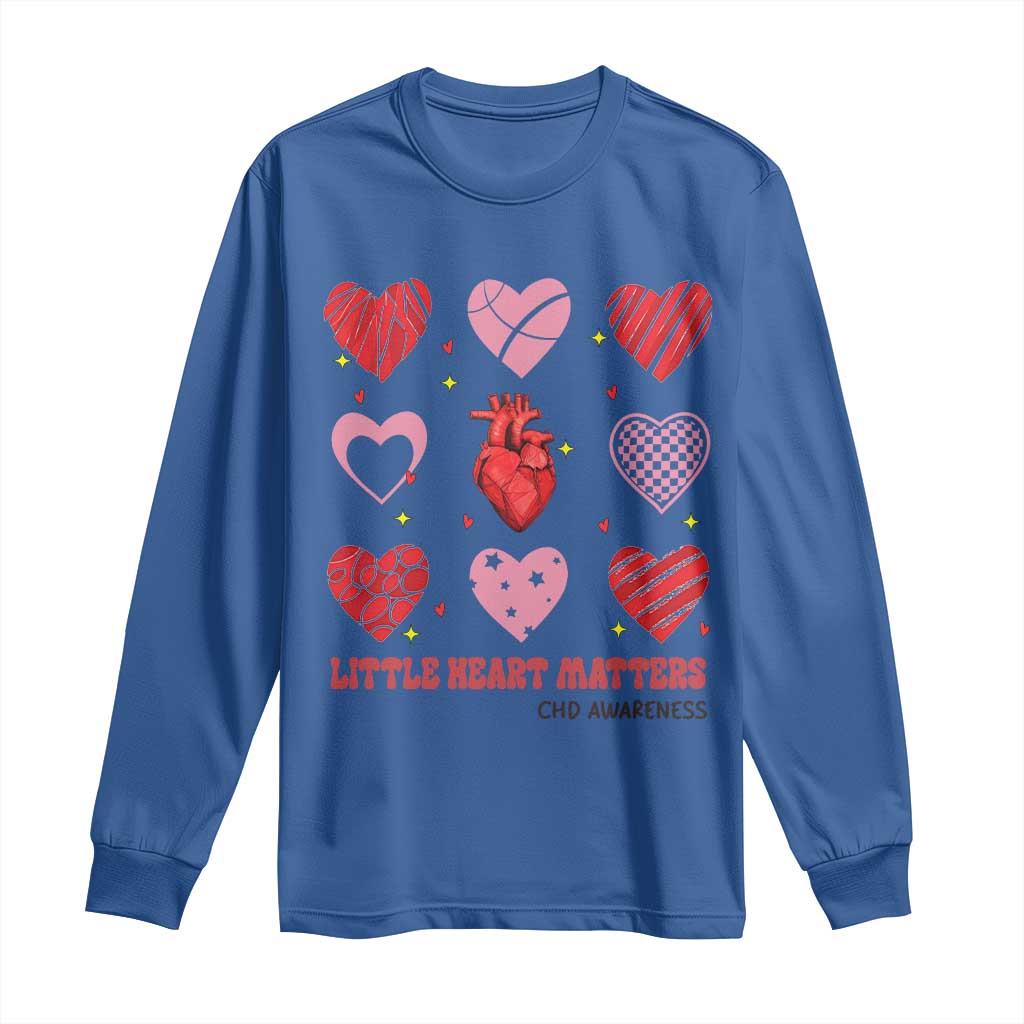 Congenital Heart Disease CHD Awareness Long Sleeve Shirt Little Heart Matters TS11 Royal Blue Print Your Wear