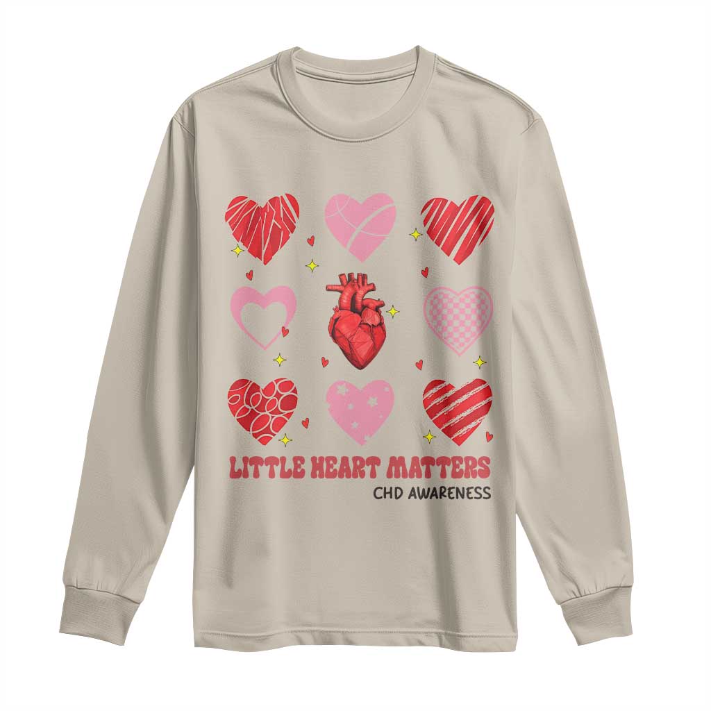 Congenital Heart Disease CHD Awareness Long Sleeve Shirt Little Heart Matters TS11 Sand Print Your Wear