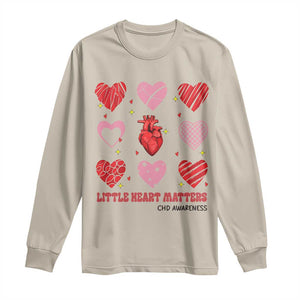 Congenital Heart Disease CHD Awareness Long Sleeve Shirt Little Heart Matters TS11 Sand Print Your Wear