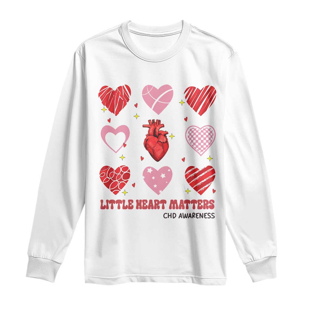 Congenital Heart Disease CHD Awareness Long Sleeve Shirt Little Heart Matters TS11 White Print Your Wear