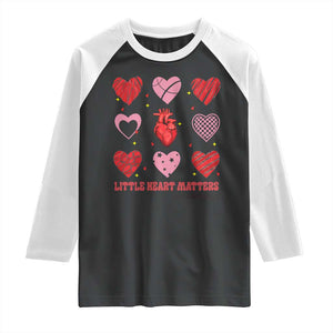 Congenital Heart Disease CHD Awareness Raglan Shirt Little Heart Matters TS11 Black White Print Your Wear