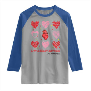 Congenital Heart Disease CHD Awareness Raglan Shirt Little Heart Matters TS11 Sport Gray Royal Print Your Wear
