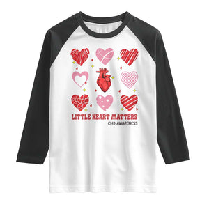 Congenital Heart Disease CHD Awareness Raglan Shirt Little Heart Matters TS11 White Black Print Your Wear
