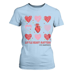 Congenital Heart Disease CHD Awareness T Shirt For Women Little Heart Matters TS11 Light Blue Print Your Wear