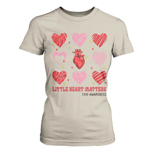 Congenital Heart Disease CHD Awareness T Shirt For Women Little Heart Matters TS11 Sand Print Your Wear