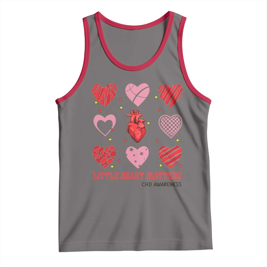 Congenital Heart Disease CHD Awareness Tank Top Little Heart Matters TS11 Deep Heather Red Print Your Wear
