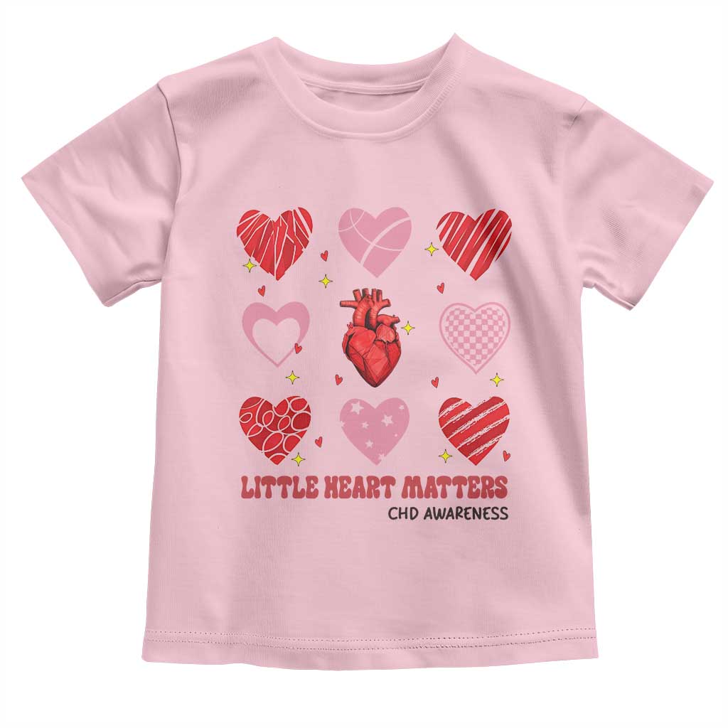 Congenital Heart Disease CHD Awareness Toddler T Shirt Little Heart Matters TS11 Light Pink Print Your Wear