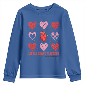Congenital Heart Disease CHD Awareness Youth Sweatshirt Little Heart Matters TS11 Royal Blue Print Your Wear
