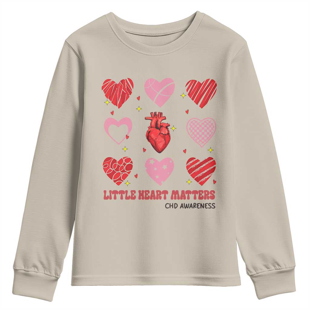 Congenital Heart Disease CHD Awareness Youth Sweatshirt Little Heart Matters TS11 Sand Print Your Wear
