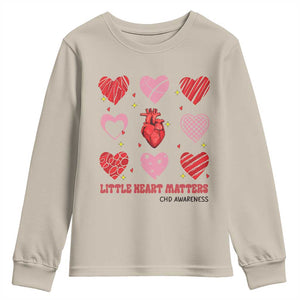 Congenital Heart Disease CHD Awareness Youth Sweatshirt Little Heart Matters TS11 Sand Print Your Wear