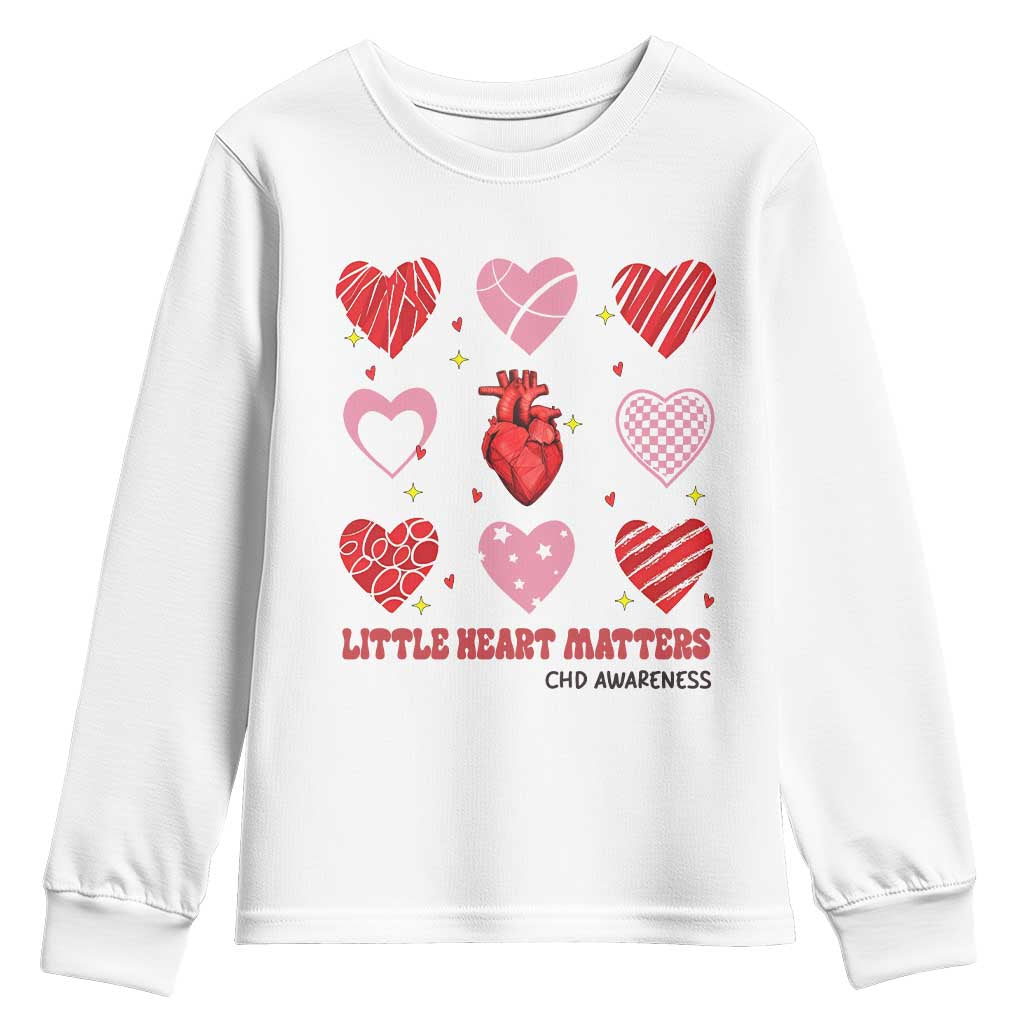 Congenital Heart Disease CHD Awareness Youth Sweatshirt Little Heart Matters TS11 White Print Your Wear