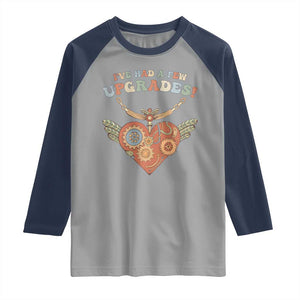Congenital Heart Disease CHD Awareness Raglan Shirt I've Had A Few Upgrades Toy Heart TS11 Sport Gray Navy Print Your Wear
