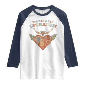 Congenital Heart Disease CHD Awareness Raglan Shirt I've Had A Few Upgrades Toy Heart TS11 White Navy Print Your Wear