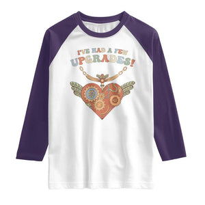 Congenital Heart Disease CHD Awareness Raglan Shirt I've Had A Few Upgrades Toy Heart TS11 White Purple Print Your Wear