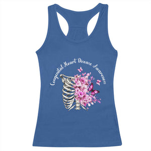 CHD Awareness Racerback Tank Top Congenital Heart Disease Awareness Floral Rib Cage TS11 Royal Blue Print Your Wear