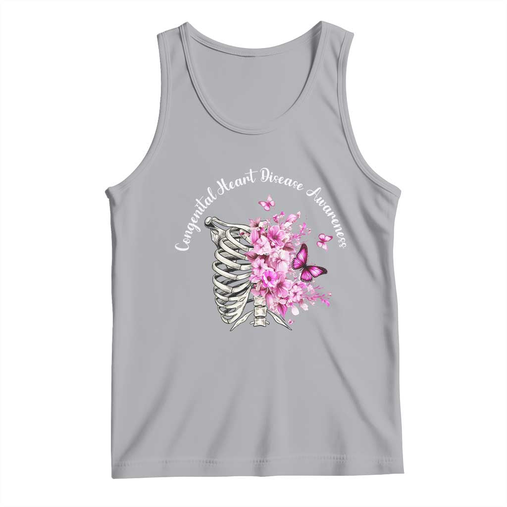 CHD Awareness Tank Top Congenital Heart Disease Awareness Floral Rib Cage TS11 Athletic Heather Print Your Wear