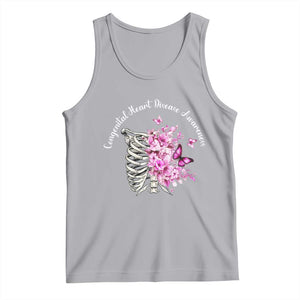 CHD Awareness Tank Top Congenital Heart Disease Awareness Floral Rib Cage TS11 Athletic Heather Print Your Wear