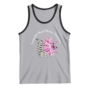 CHD Awareness Tank Top Congenital Heart Disease Awareness Floral Rib Cage TS11 Athletic Heather Black Print Your Wear