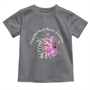 CHD Awareness Toddler T Shirt Congenital Heart Disease Awareness Floral Rib Cage TS11 Charcoal Print Your Wear