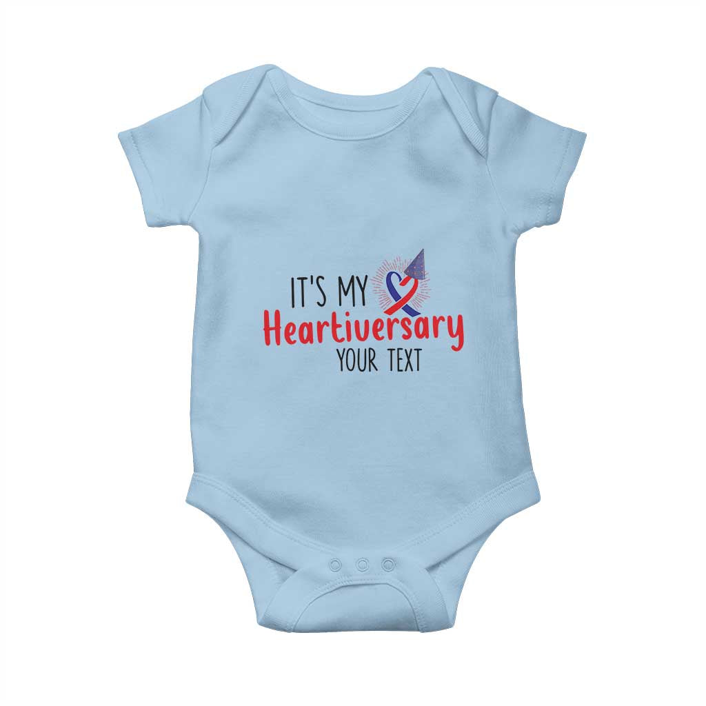 Personalized CHD Awareness Heart Anniversary Baby Onesie Custom Text It's My Heartiversary TS11 Light Blue Print Your Wear
