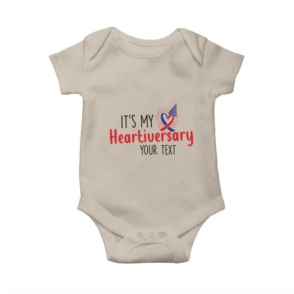 Personalized CHD Awareness Heart Anniversary Baby Onesie Custom Text It's My Heartiversary TS11 Sand Print Your Wear