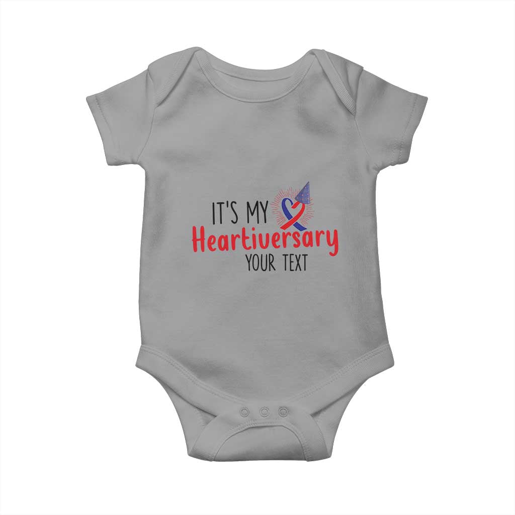 Personalized CHD Awareness Heart Anniversary Baby Onesie Custom Text It's My Heartiversary TS11 Sport Gray Print Your Wear