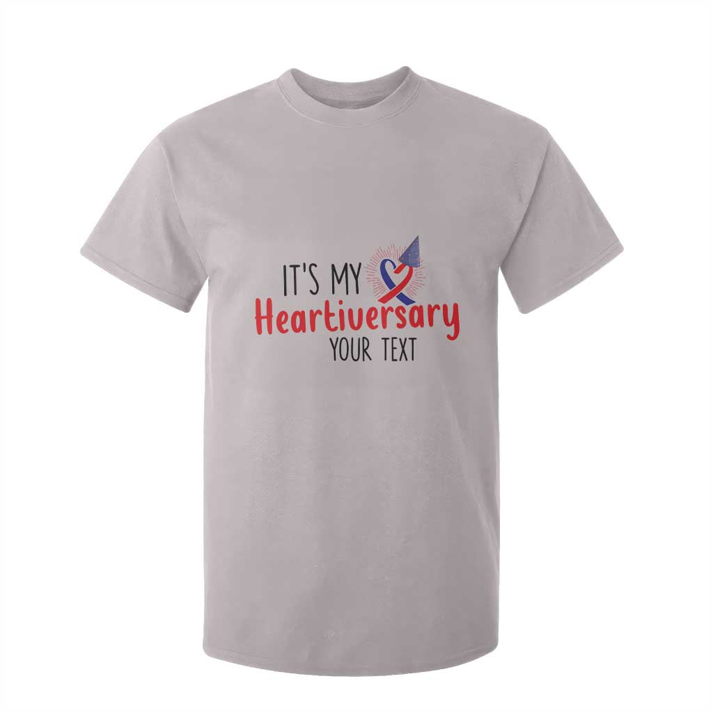 Personalized CHD Awareness Heart Anniversary T Shirt For Kid Custom Text It's My Heartiversary TS11 Ice Gray Print Your Wear