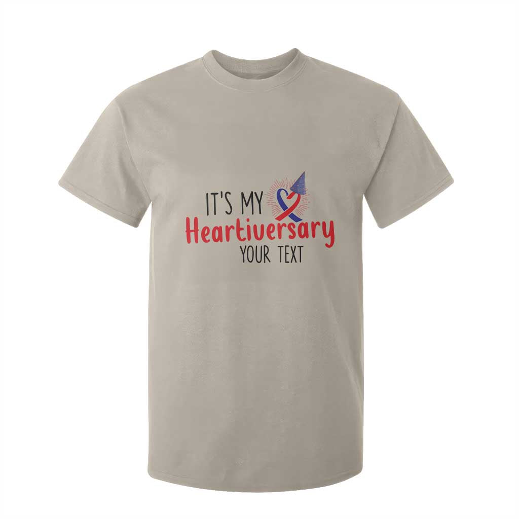 Personalized CHD Awareness Heart Anniversary T Shirt For Kid Custom Text It's My Heartiversary TS11 Sand Print Your Wear