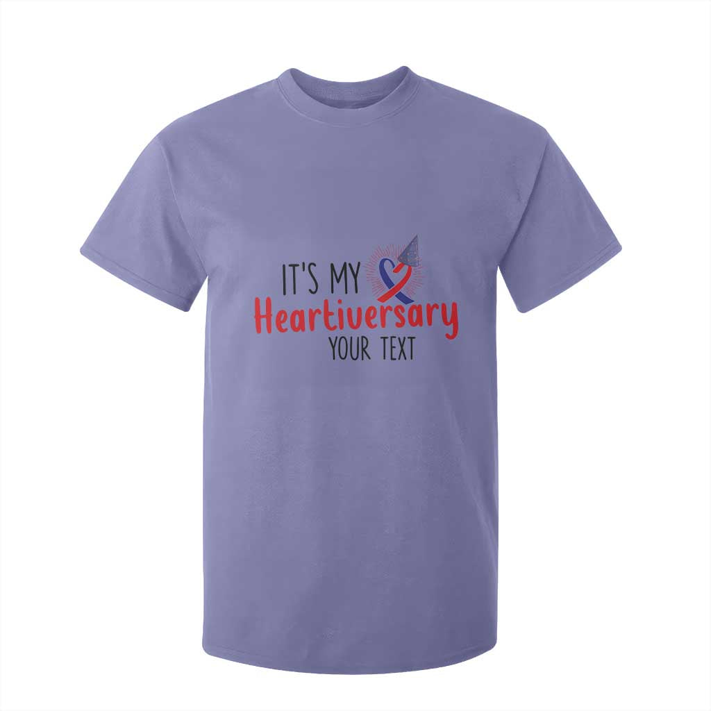 Personalized CHD Awareness Heart Anniversary T Shirt For Kid Custom Text It's My Heartiversary TS11 Violet Print Your Wear