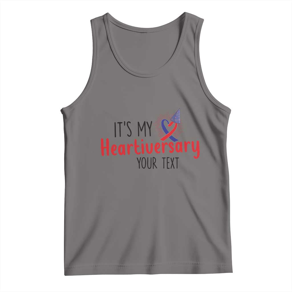 Personalized CHD Awareness Heart Anniversary Tank Top Custom Text It's My Heartiversary TS11 Deep Heather Print Your Wear
