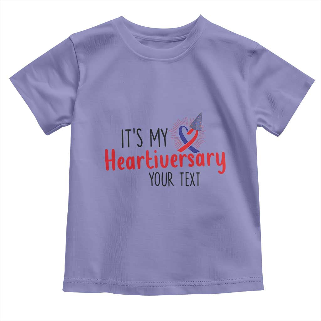 Personalized CHD Awareness Heart Anniversary Toddler T Shirt Custom Text It's My Heartiversary TS11 Violet Print Your Wear
