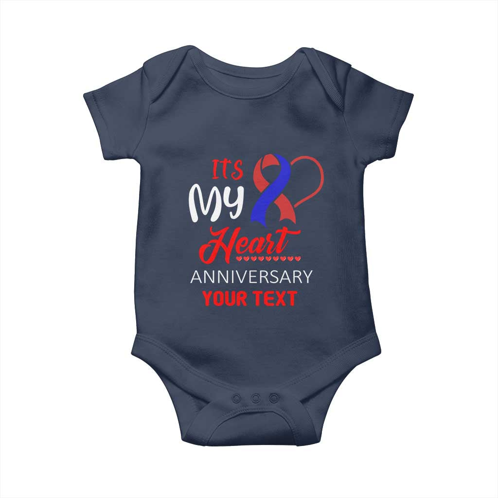 Personalized CHD Awareness Baby Onesie Custom Text It's My Heart Anniversary TS11 Navy Print Your Wear